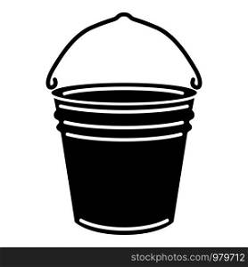 Metal bucket icon. Simple illustration of metal bucket vector icon for web. Metal bucket icon, simple style