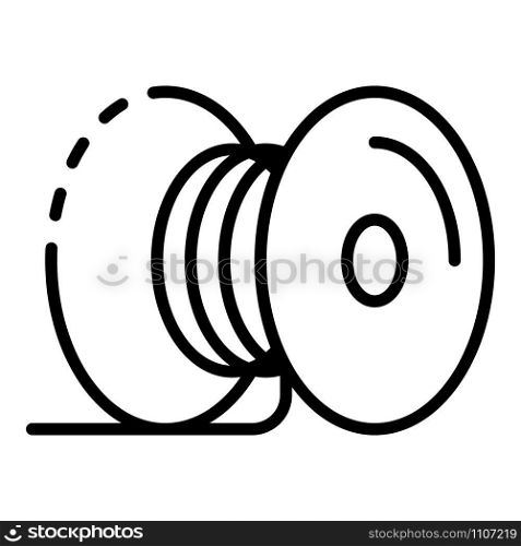 Metal cable coil icon. Outline metal cable coil vector icon for web design isolated on white background. Metal cable coil icon, outline style