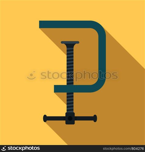 Metal clamp icon. Flat illustration of metal clamp vector icon for web design. Metal clamp icon, flat style