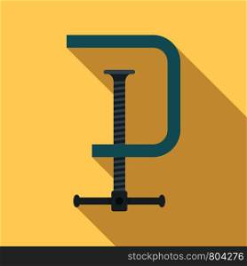 Metal clamp icon. Flat illustration of metal clamp vector icon for web design. Metal clamp icon, flat style