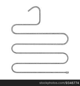 Metal coat hanger for trousers in vintage engraved style. Sketch of coat hanger. Front view. Isolated on white background. Vector illustration. Metal coat hanger for trousers in vintage engraved style. Sketch of coat hanger.