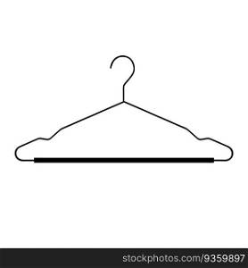 Metal coat hanger outline icon. silhouette coat hanger. Front view. Isolated on white background. Vector illustration. Metal coat hanger outline icon. silhouette coat hanger. Front view.