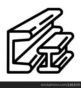 metal construction material line icon vector. metal construction material sign. isolated contour symbol black illustration. metal construction material line icon vector illustration