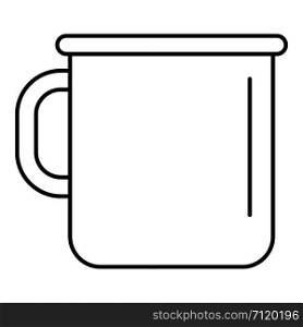 Metal cup icon. Outline illustration of metal cup vector icon for web design isolated on white background. Metal cup icon, outline style