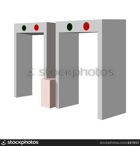Metal detector cartoon icon on a white background. Metal detector cartoon icon