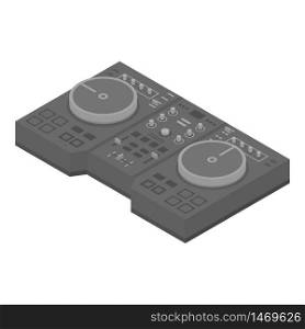 Metal dj console icon. Isometric of metal dj console vector icon for web design isolated on white background. Metal dj console icon, isometric style