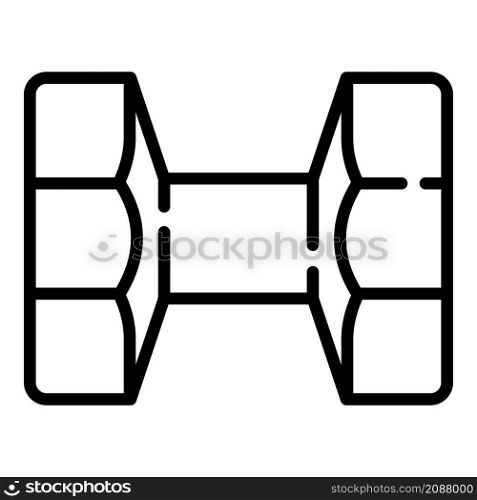 Metal dumbell icon. Outline metal dumbell vector icon for web design isolated on white background. Metal dumbell icon, outline style