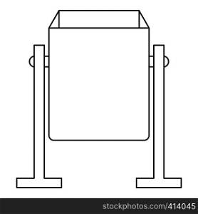 Metal dust bin icon. Outline illustration of metal dust bin vector icon for web. Metal dust bin icon, outline style