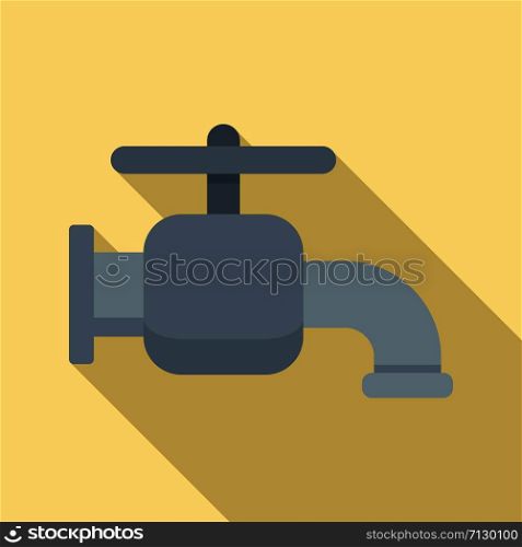 Metal faucet icon. Flat illustration of metal faucet vector icon for web design. Metal faucet icon, flat style