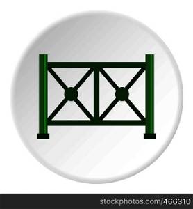 Metal fence icon in flat circle isolated on white background vector illustration for web. Metal fence icon circle
