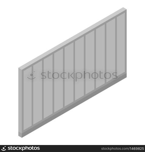 Metal fence icon. Isometric of metal fence vector icon for web design isolated on white background. Metal fence icon, isometric style