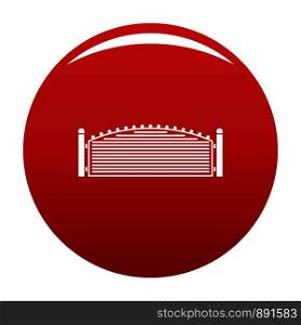Metal fence icon. Simple illustration of metal fence vector icon for any design red. Metal fence icon vector red