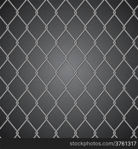 Metal fence on dark background, vector illustration