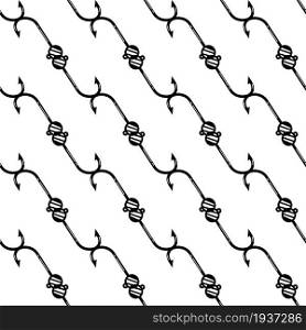 Metal fish hook pattern seamless background texture repeat wallpaper geometric vector. Metal fish hook pattern seamless vector