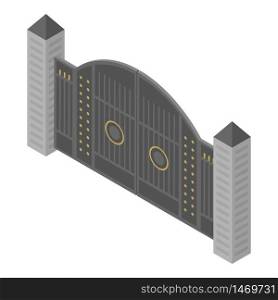 Metal gates icon. Isometric of metal gates vector icon for web design isolated on white background. Metal gates icon, isometric style