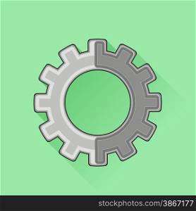 Metal Gear Icon Isolated on Green Background.. Metal Gear Icon