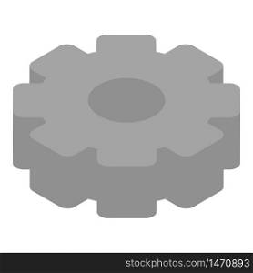 Metal gear wheel icon. Isometric of metal gear wheel vector icon for web design isolated on white background. Metal gear wheel icon, isometric style