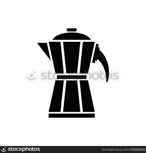 metal geyser coffee maker kettle black icon, vector. metal geyser coffee maker kettle black icon