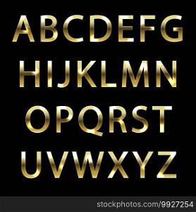 Metal gold font. letters with golden effects. Metal gold font