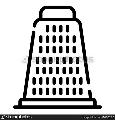 Metal grater icon. Outline metal grater vector icon for web design isolated on white background. Metal grater icon, outline style