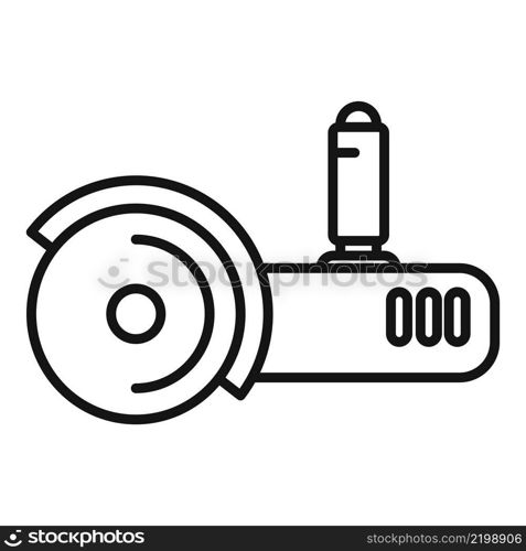 Metal grinding machine icon outline vector. Saw tool. Hand grinder. Metal grinding machine icon outline vector. Saw tool