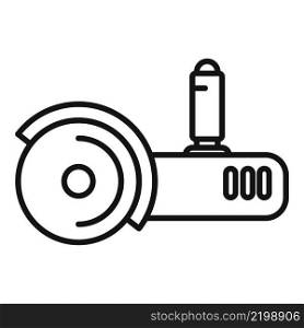 Metal grinding machine icon outline vector. Saw tool. Hand grinder. Metal grinding machine icon outline vector. Saw tool