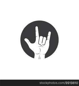 metal hand gesture icon vector illustration design template web