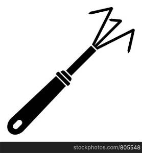 Metal hand rake icon. Simple illustration of metal hand rake vector icon for web design isolated on white background. Metal hand rake icon, simple style
