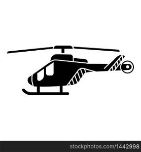 Metal helicopter icon. Simple illustration of metal helicopter vector icon for web design isolated on white background. Metal helicopter icon, simple style