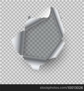 Metal hole. Realistic burst metal with ragged torn hole, steel rip burst, damaged chrome wall with curled pieces, open gap, empty bullets ripping page vector 3d illustration on transparent background. Metal hole. Realistic burst metal with ragged torn hole, steel rip burst, damaged chrome wall with curled pieces, empty bullets ripping page vector 3d illustration on transparent background