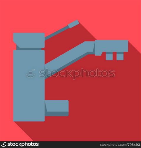 Metal house water filter tap icon. Flat illustration of metal house water filter tap vector icon for web design. Metal house water filter tap icon, flat style