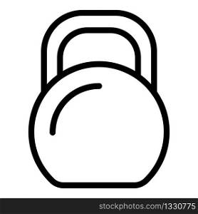 Metal kettlebell icon. Outline metal kettlebell vector icon for web design isolated on white background. Metal kettlebell icon, outline style