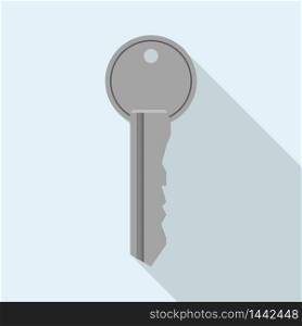 Metal key icon. Flat illustration of metal key vector icon for web design. Metal key icon, flat style