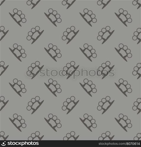 Metal Knuckles Silhouette Seamless Pattern on Grey.. Metal Knuckles Silhouette Seamless Pattern