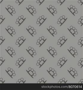 Metal Knuckles Silhouette Seamless Pattern on Grey.. Metal Knuckles Silhouette Seamless Pattern