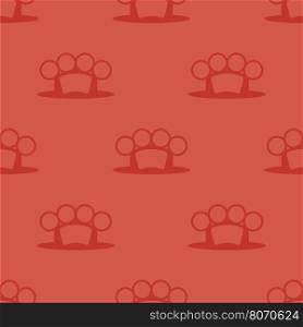 Metal Knuckles Silhouette Seamless Pattern on Red.. Metal Knuckles Silhouette Seamless Pattern