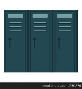 Metal locker wardrobe icon. Flat illustration of metal locker wardrobe vector icon for web design. Metal locker wardrobe icon, flat style