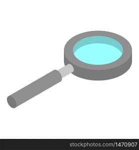 Metal magnify glass icon. Isometric of metal magnify glass vector icon for web design isolated on white background. Metal magnify glass icon, isometric style