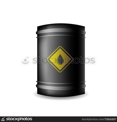 Metal Oil Barrel Isolated on White Background. Metal Oil Barrel