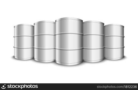 Metal oil barrels Isolated on White Background,Vector illustration