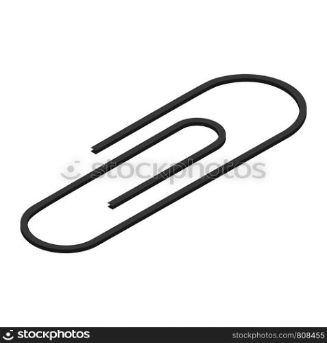 Metal paper clip icon set. Isometric set of metal paper clip vector icons for web design isolated on white background. Metal paper clip icon set, isometric style