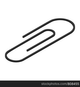 Metal paper clip icon set. Isometric set of metal paper clip vector icons for web design isolated on white background. Metal paper clip icon set, isometric style