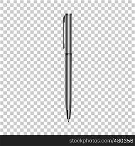 Metal pen mockup. Realistic illustration of metal pen vector mockup for web. Metal pen mockup, realistic style
