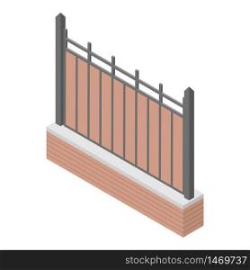 Metal plastic fence icon. Isometric of metal plastic fence vector icon for web design isolated on white background. Metal plastic fence icon, isometric style
