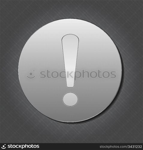 Metal plate with exclamation mark