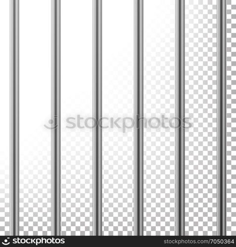 Metal Prison Bars Vector. Isolated On Transparent Background. Realistic Steel Pokey, Prison Grid Illustration. Metal Prison Bars Vector. Isolated On Transparent Background. Realistic Steel Pokey, Prison Grid