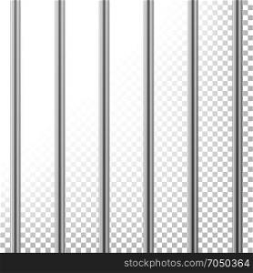 Metal Prison Bars Vector. Isolated On Transparent Background. Realistic Steel Pokey, Prison Grid Illustration. Metal Prison Bars Vector. Isolated On Transparent Background. Realistic Steel Pokey, Prison Grid