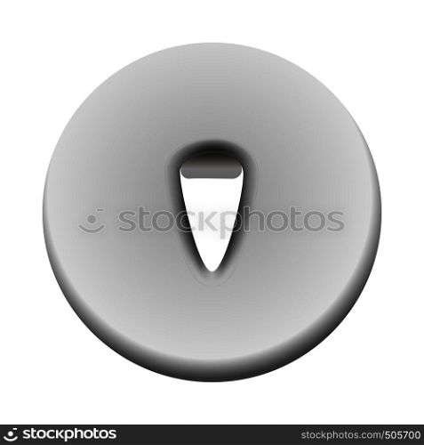 Metal pushpin icon in realistic style on a white background . Metal pushpin icon, realistic style