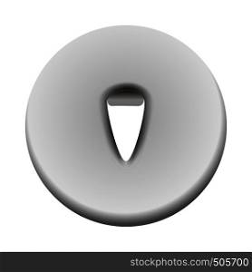 Metal pushpin icon in realistic style on a white background . Metal pushpin icon, realistic style