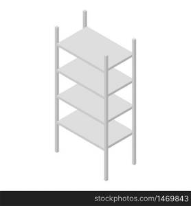 Metal rack icon. Isometric of metal rack vector icon for web design isolated on white background. Metal rack icon, isometric style